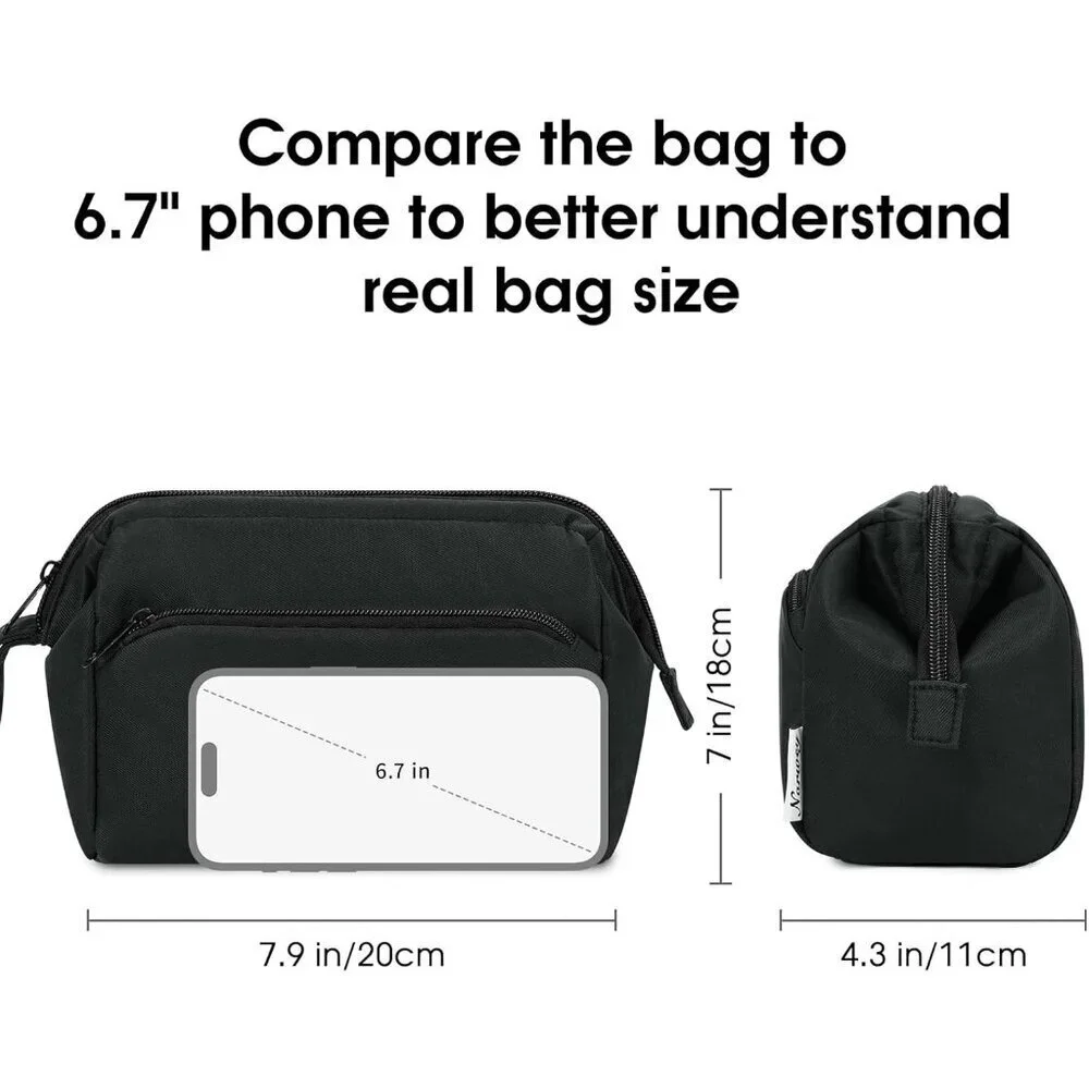 Makeup Bag Women Wide-open Make up Bag Travel Cosmetic Bag Organizer Toiletry Ba